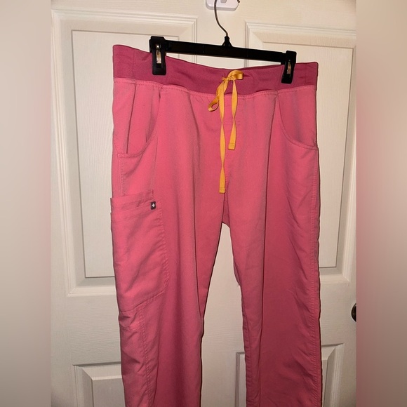 Figs Pink drawstring Scrub Pants L medical uniform scrubs - Picture 4 of 6